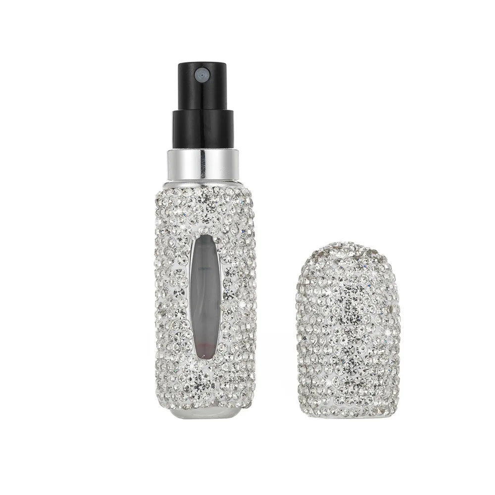 Bling Parfüm Zerstäuber mit Strass – 5ml Nachfüllbare Reise-Sprayflasche | Mini Tragbarer Parfümspender & Geschenk Kaufschwan®