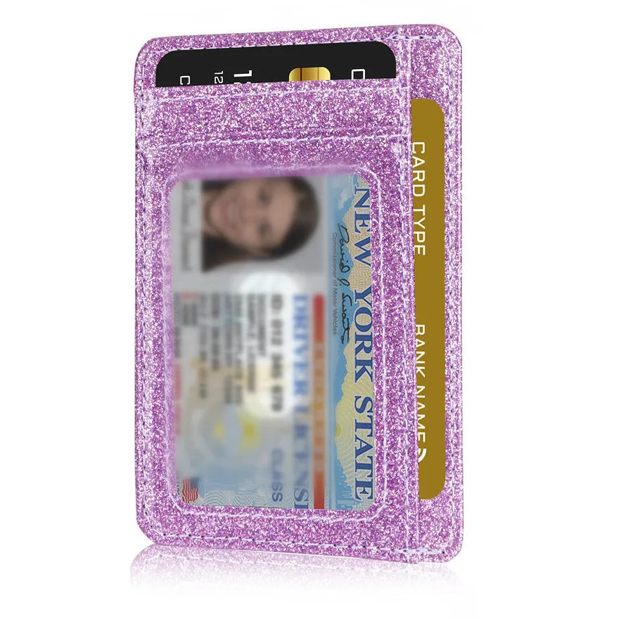 Glänzende Schlanke Minimalistische Geldbörse – RFID Schutz ID Kartenhalter Fronttaschen Kreditkartenetui für Frauen & Mädchen Kaufschwan®