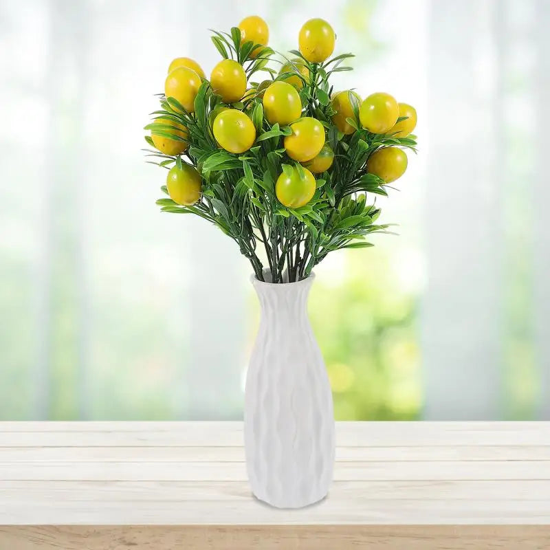 2 Stück Künstliche Zitronenzweige – Plastik Zitronen-Fruchtzweige für Vase, Hochzeit & DIY Dekoration Kaufschwan®