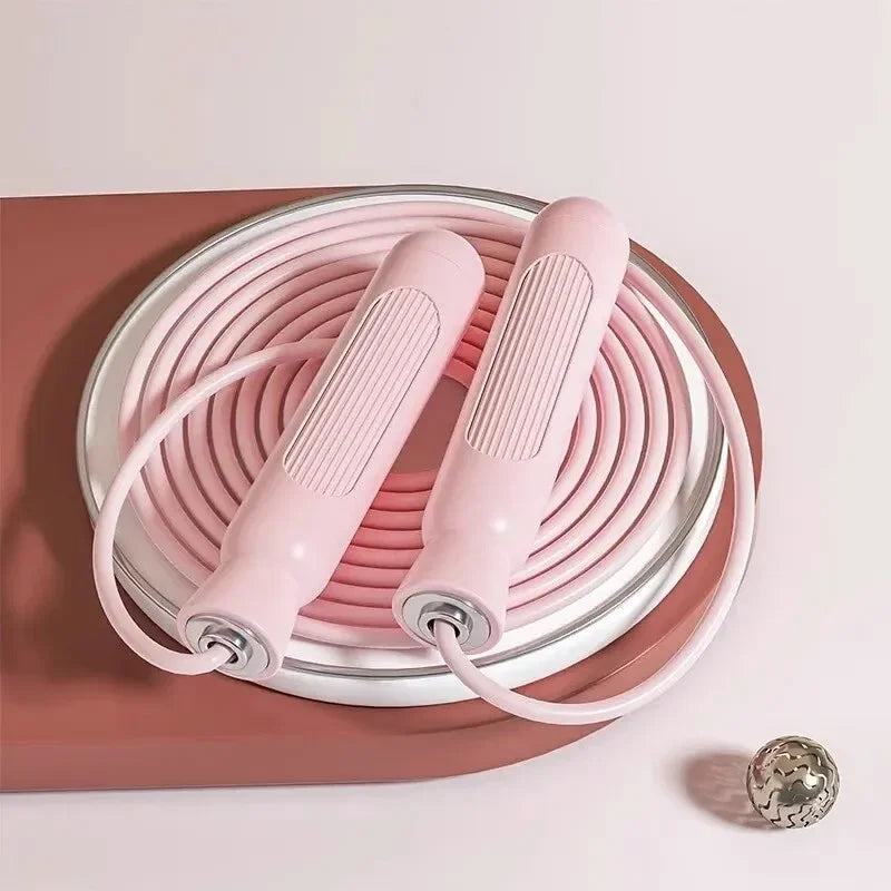 Verstellbares Springseil aus Stahl – Skipping Rope mit Kugellagern | Fitness Springseil für Abnehmen Damen & Herren Kaufschwan® Rosa