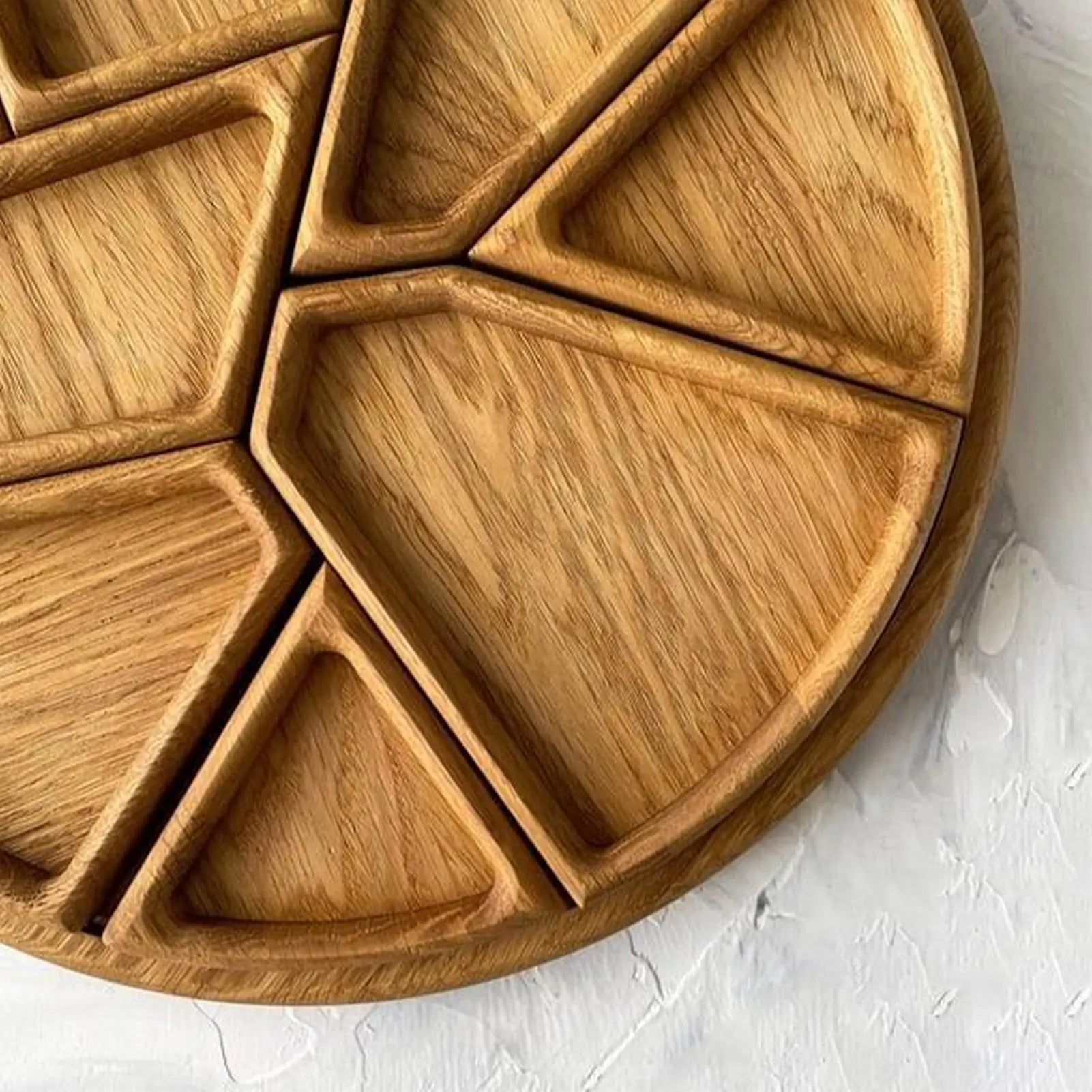Holz Serviertablett Charcuterie Board – 8-blättrige Abnehmbare Snackplatte | Natürliches Holz Puzzle Tablett für Küche & Frühstück Kaufschwan®