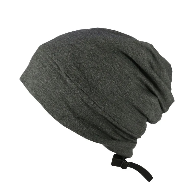 Satingefütterte Schlafhaube – Elastische Nachthaube aus Bambus-Baumwolle für Damen und Herren mit Lockerer Passform