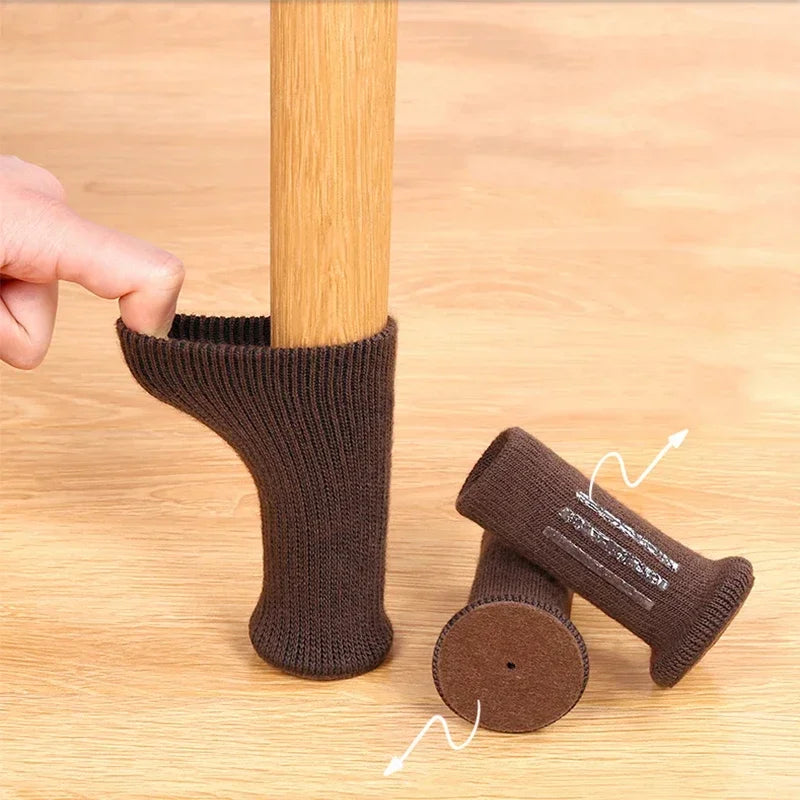 24 Stück Mehrfarbige Gestrickte Silikon Stuhlbein Socken – Anti-Rutsch Möbelbeinüberzüge für Bodenschutz | Verhindern Kratzer & Reduzieren Geräusche Kaufschwan®