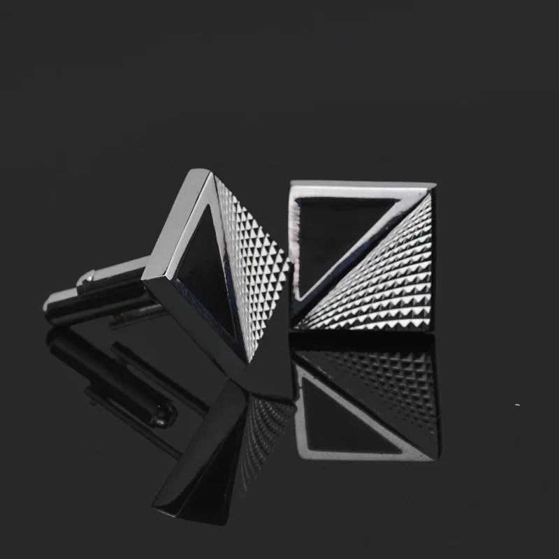 Französische Herren Manschettenknöpfe – Quadratisches Streifen-Design | Elegante Luxus Manschetten für Business, Hochzeit & Abendgarderobe Kaufschwan®