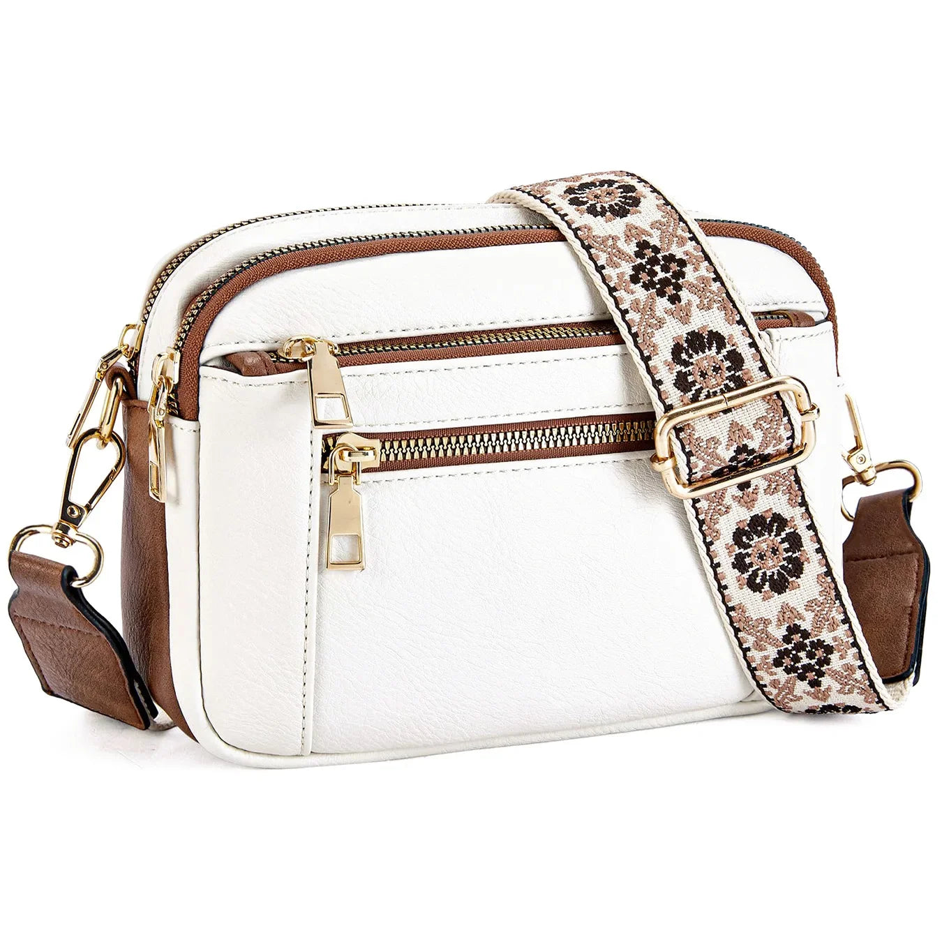 Multifunktionale Color Block Crossbody Tasche – Damen PU Leder Schultertasche & Geldbörse mit Verstellbarem Riemen Kaufschwan®