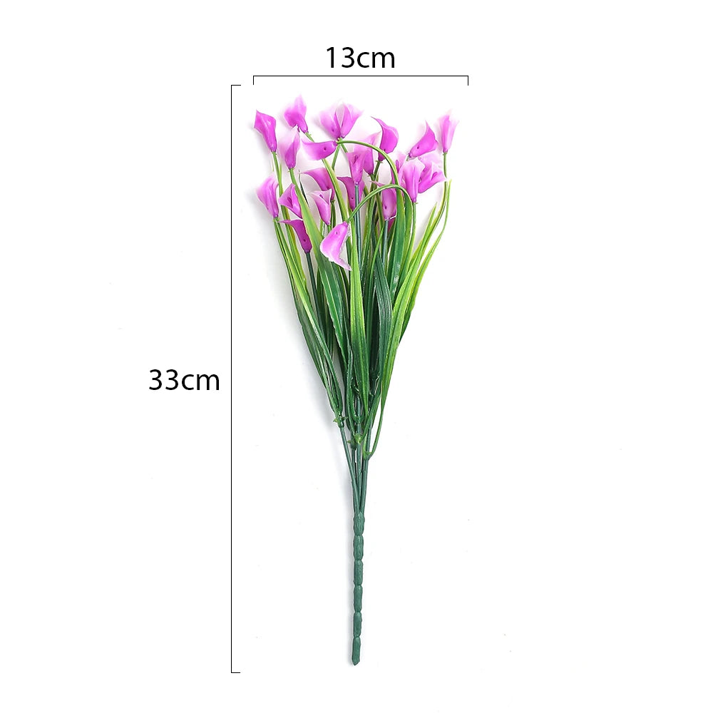 Künstliche Hufeisenlilien für Außenbereiche – UV-beständige Kunststoffblumen für Herbst | Gartendeko, Balkon & Wohnraumgestaltung Kaufschwan®