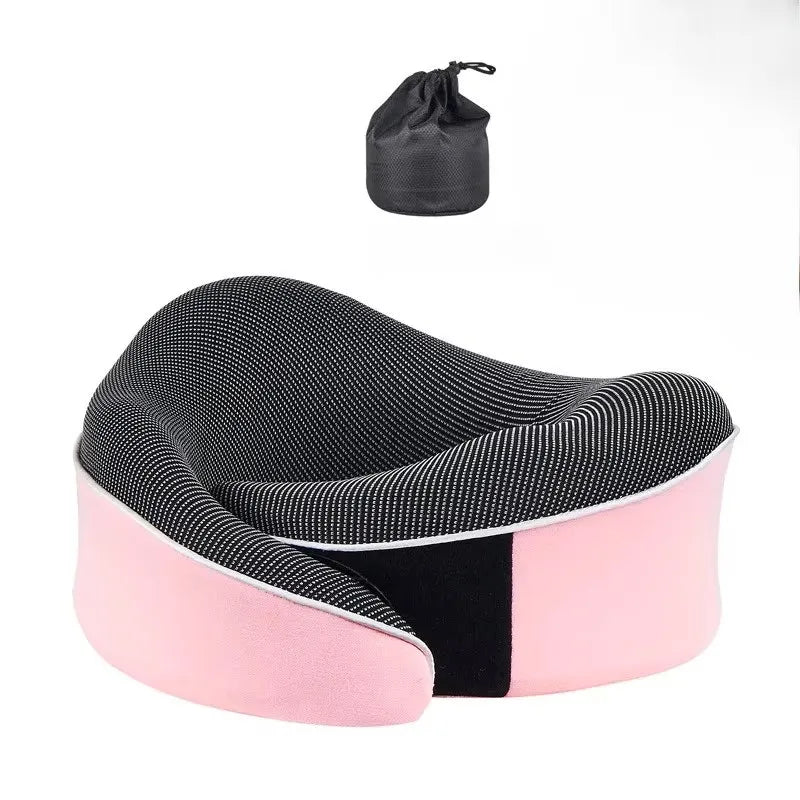 Ergonomisches Tragbares Reisekissen – Nackenstützkissen für Flugzeug, Auto und Büro Kaufschwan® Rosa