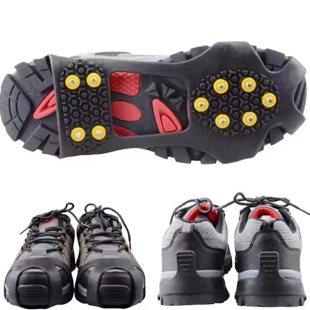 10 Zacken Schnee & Eis Anti-Rutsch Schuhspikes – Thermoplastische Elastomer Steigeisen Überzüge für Winter Wandern & Klettern Kaufschwan®