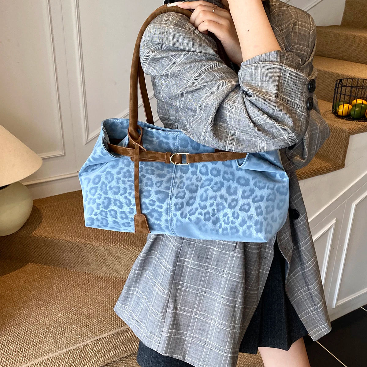 Leopard PU Leder Schultertasche für Damen – Luxus Designer Trend Tote | Handtasche mit Kurzem Griff & Damen Geldbörse Kaufschwan®