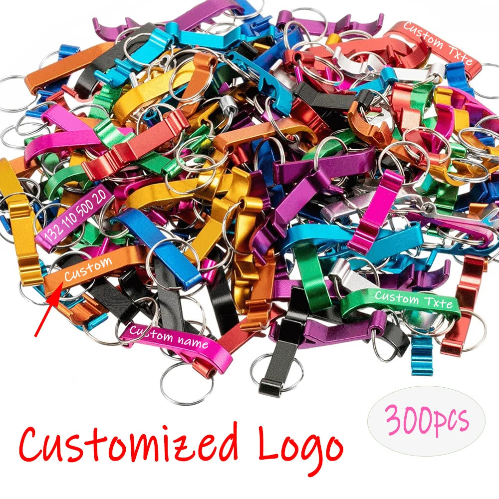 300 Stück Flaschenöffner-Schlüsselanhänger mit Gravur – Personalisierte Logo-Schlüsselringe | Werbegeschenk für Restaurants, Bars & Events Kaufschwan®
