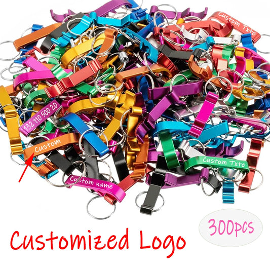 300 Stück Flaschenöffner-Schlüsselanhänger mit Gravur – Personalisierte Logo-Schlüsselringe | Werbegeschenk für Restaurants, Bars & Events Kaufschwan®