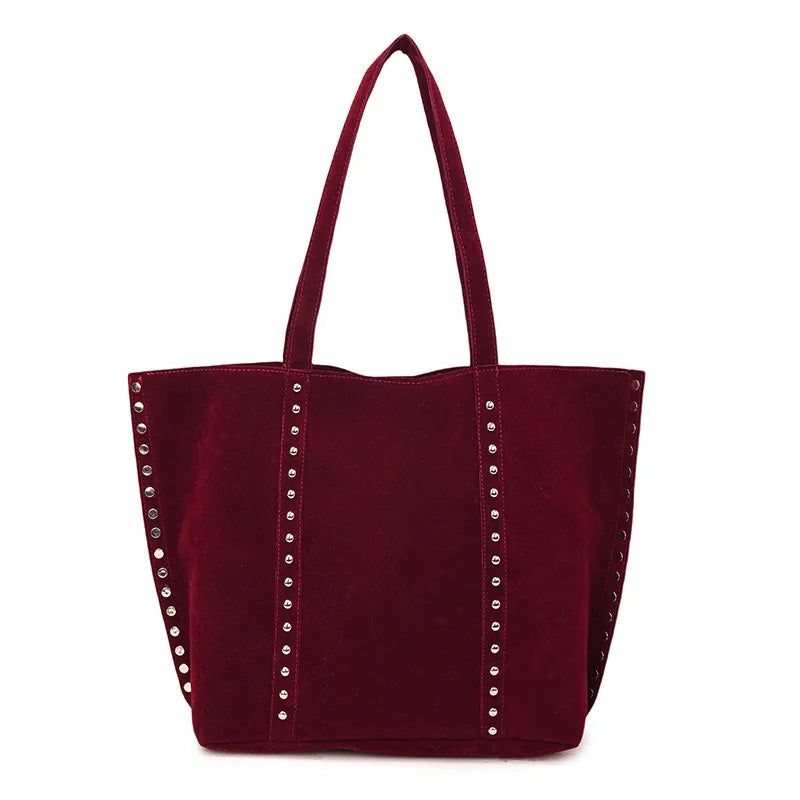 Modische Damen Schultertasche aus Mikrofaser – Hochwertige Retro Sweet Handtasche | Große Tasche mit Pailletten für Frauen Kaufschwan® Rot