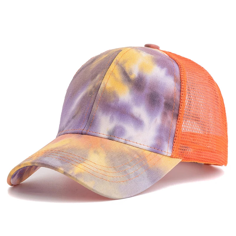 Wolken Design Baseballcap | Tie-Dye Baseballkappe | Streetwear Trucker Baseballcap Kaufschwan® Orange 56cm-60cm
