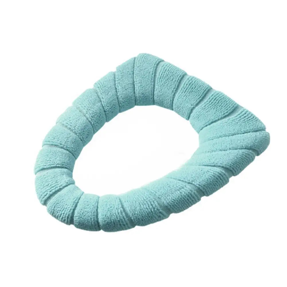 Warme WC-Sitzauflage – Strick-Toilettensitzbezug für Winter | Weiche O-förmige Waschbare Toilettenauflage in Einfarbigem Design (1 Stück) Kaufschwan® Grün