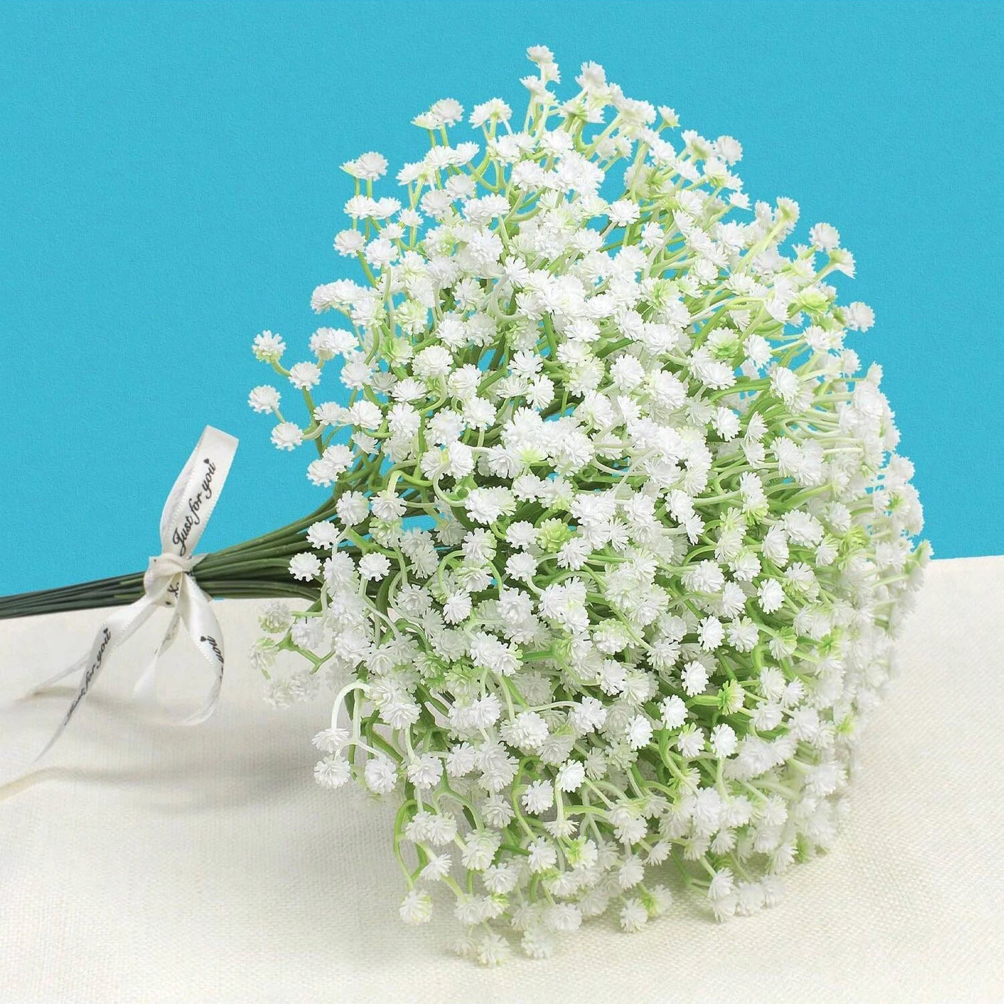 5/12 Stück Künstliches Schleierkraut aus Kunststoff – Kunstblumenstrauß für Hochzeit, Zuhause, Party & Valentinstagsdekoration Kaufschwan® Weiß 5 Stück