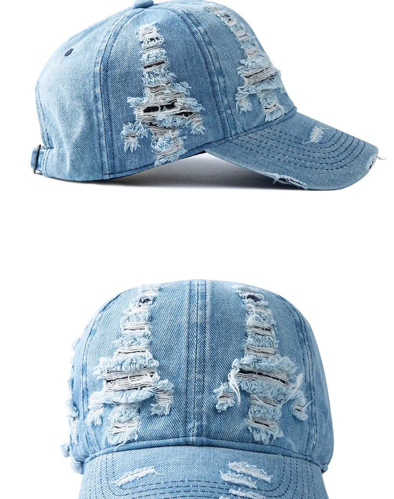 Baseballcap aus Gewaschenem Denim | Vintage Baseballcap für Damen & Herren | Atmungsaktive Verstellbare Baseballcap für Frühling & Sommer Kaufschwan®
