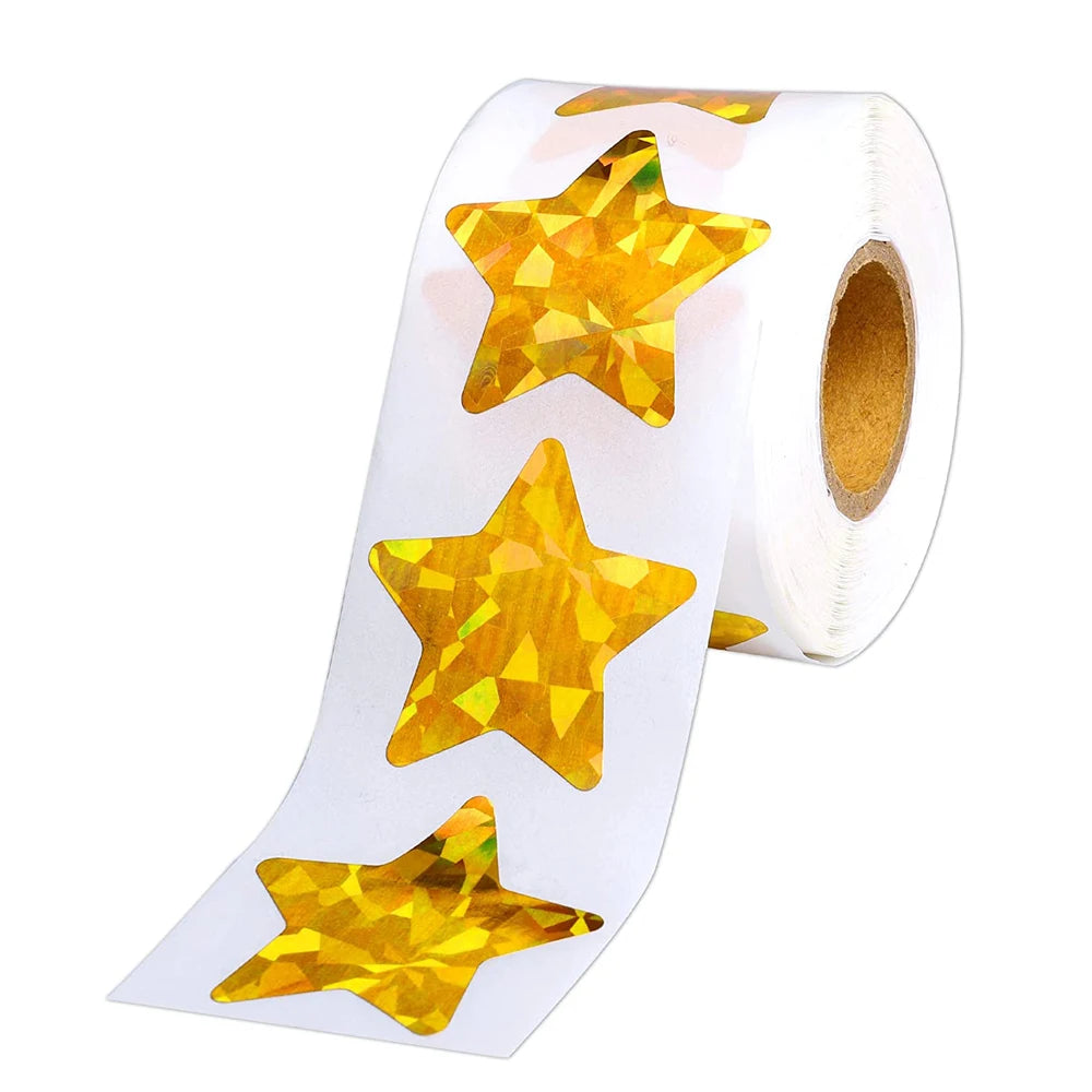 50–500 Stück Silberne Folien-Sternaufkleber – Holografische Belohnungs-Sticker für Kinder, Lehrer & Bastelarbeiten | Glänzende Sterne für Dekoration & Unterricht Kaufschwan®