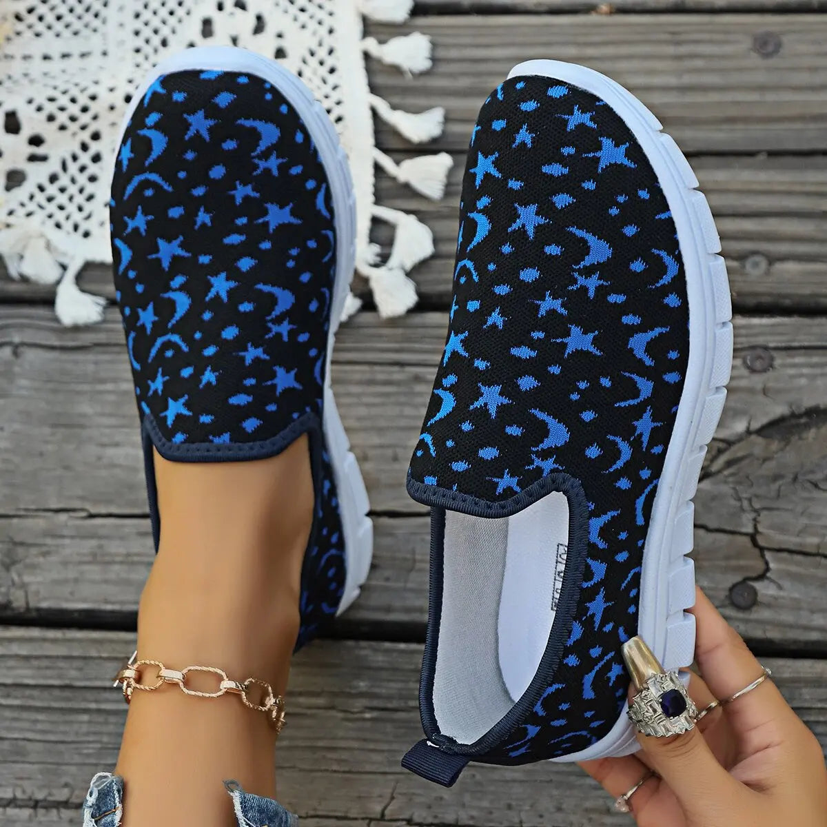 Damen Sportschuhe mit Flacher Sohle – Frühling Runde Zehenform | Bequeme Designer Vulcanized Sneaker für Outdoor & Alltag Kaufschwan® Blau 36