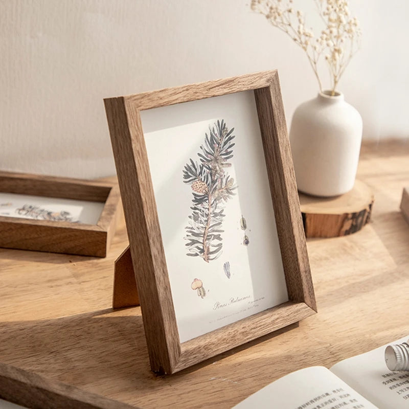 Holz Bilderrahmen – Wand- und Tischdisplay für Wohn- und Büro Dekoration Kaufschwan® Dunkelholz 8.9x12.7cm