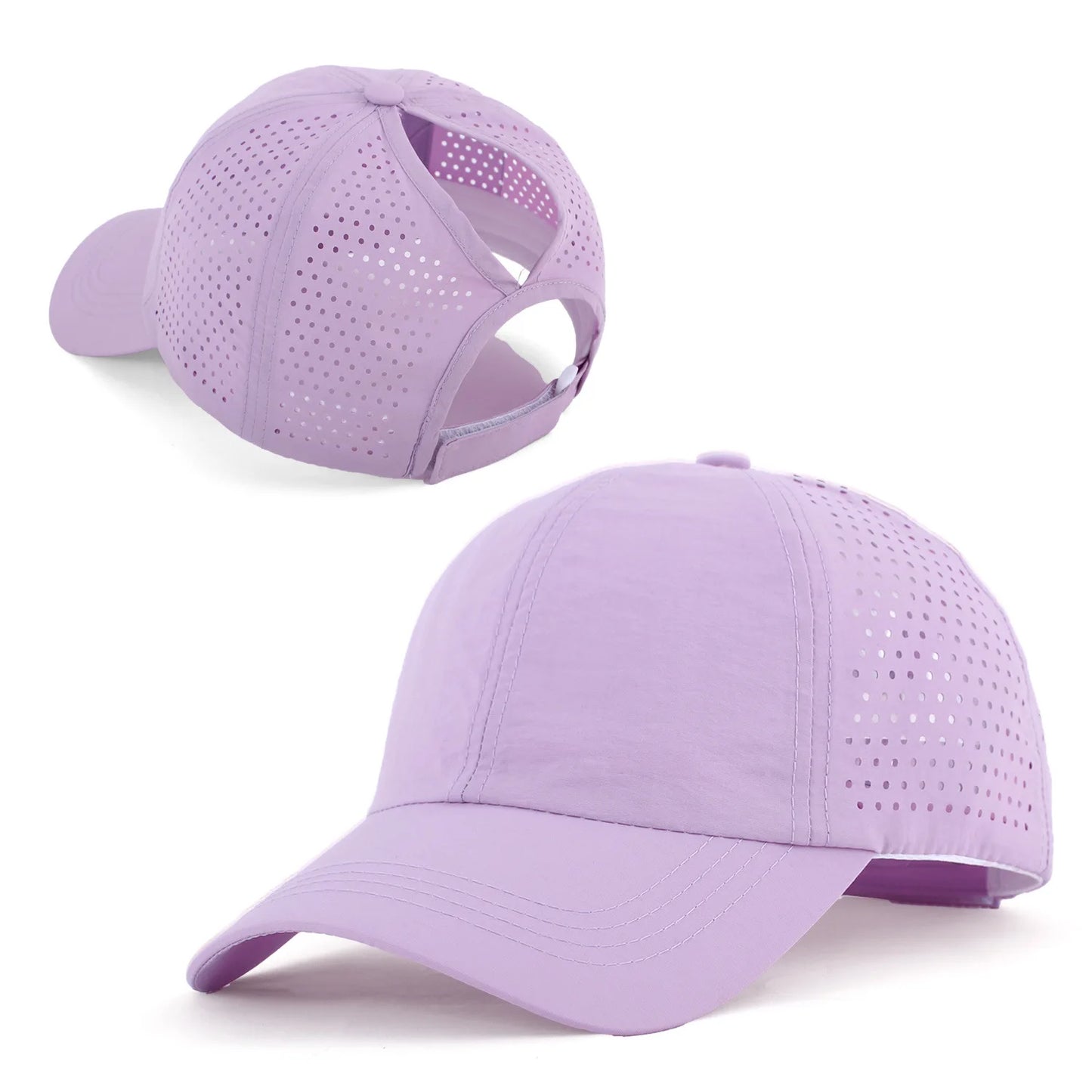 Damen Zopf Cap | Damen & Herren Mesh Atmungsaktive Baseballcap | UV-Schutz & Ponytail-freundlich Verstellbar Kaufschwan® Hellviolett