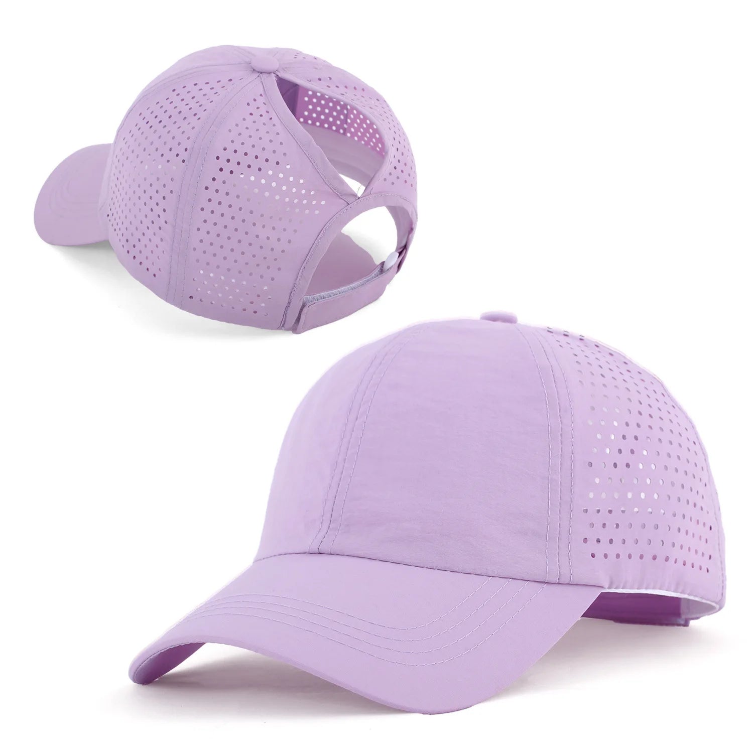 Damen Zopf Cap | Damen & Herren Mesh Atmungsaktive Baseballcap | UV-Schutz & Ponytail-freundlich Verstellbar Kaufschwan® Hellviolett