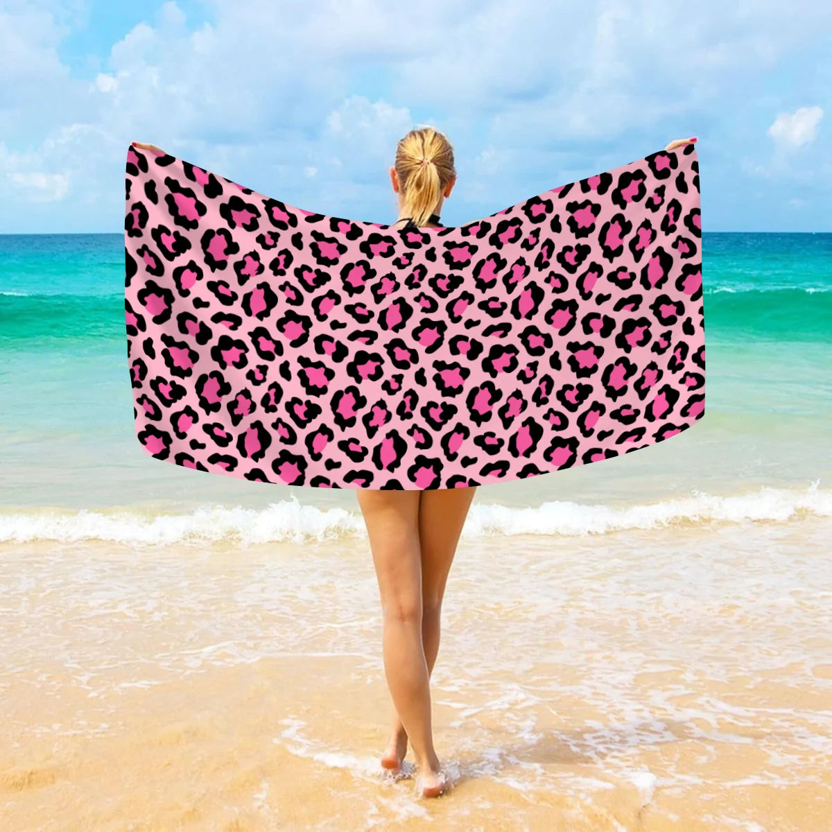 Modisches Strandtuch mit Leopardenmuster – Schnell Trocknend & Saugfähig | Multifunktionales Mikrofaser Handtuch für Sport, Schwimmen & Yoga Kaufschwan®