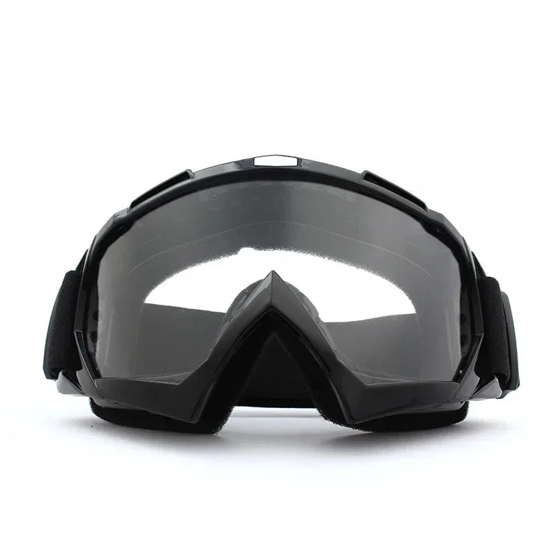 Transparente Skibrille – Winddichte Motorrad- & Fahrradbrille | HD Anti-Beschlag Schneebrille für Outdoor Sport & Winteraktivitäten Kaufschwan® Klar-Schwarz