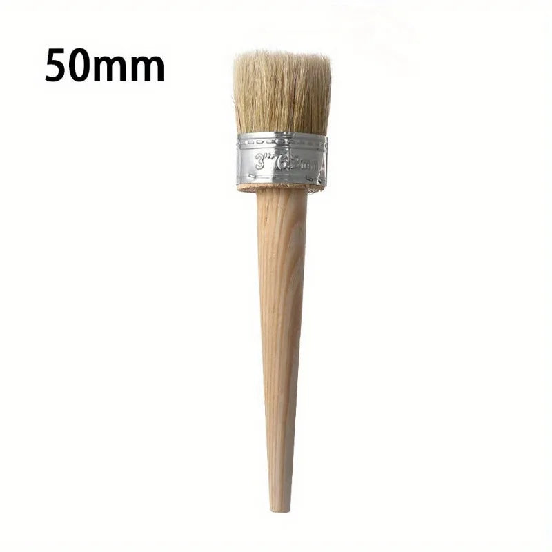Rundborsten Pinsel mit Holzgriff – Künstlerpinsel für Kreide, Öl und Wachs Kaufschwan® 50mm