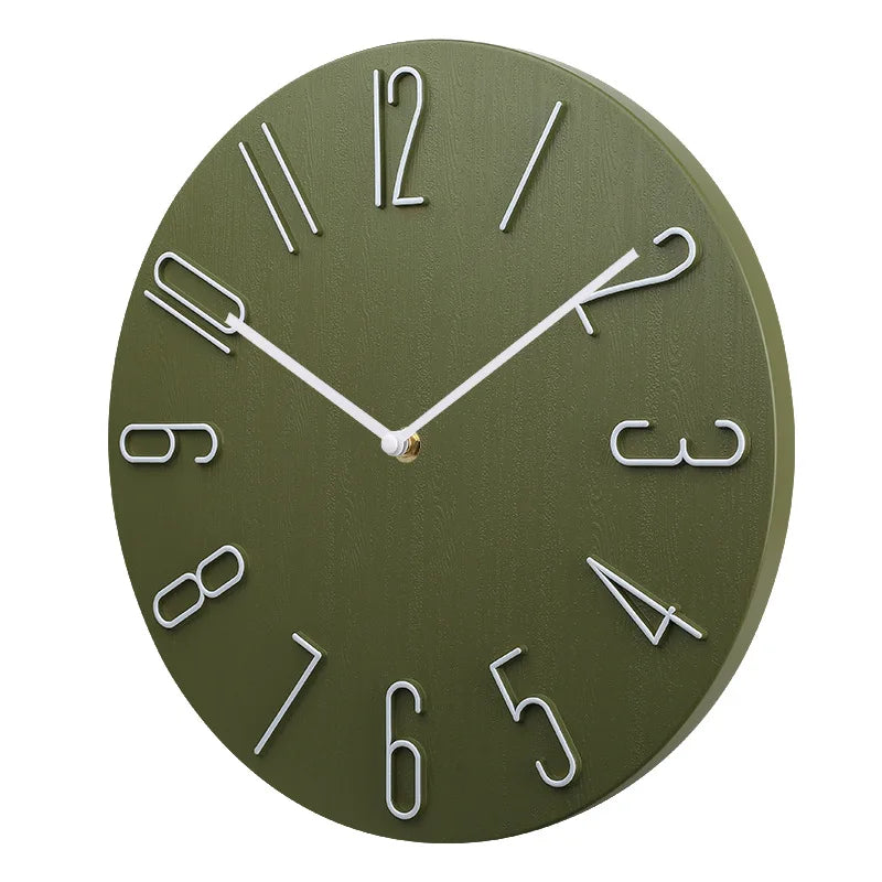 Moderne Minimalistische Luxus Wanduhr – Leise Quarz Deko Uhr Kaufschwan® Grün 8 Zoll