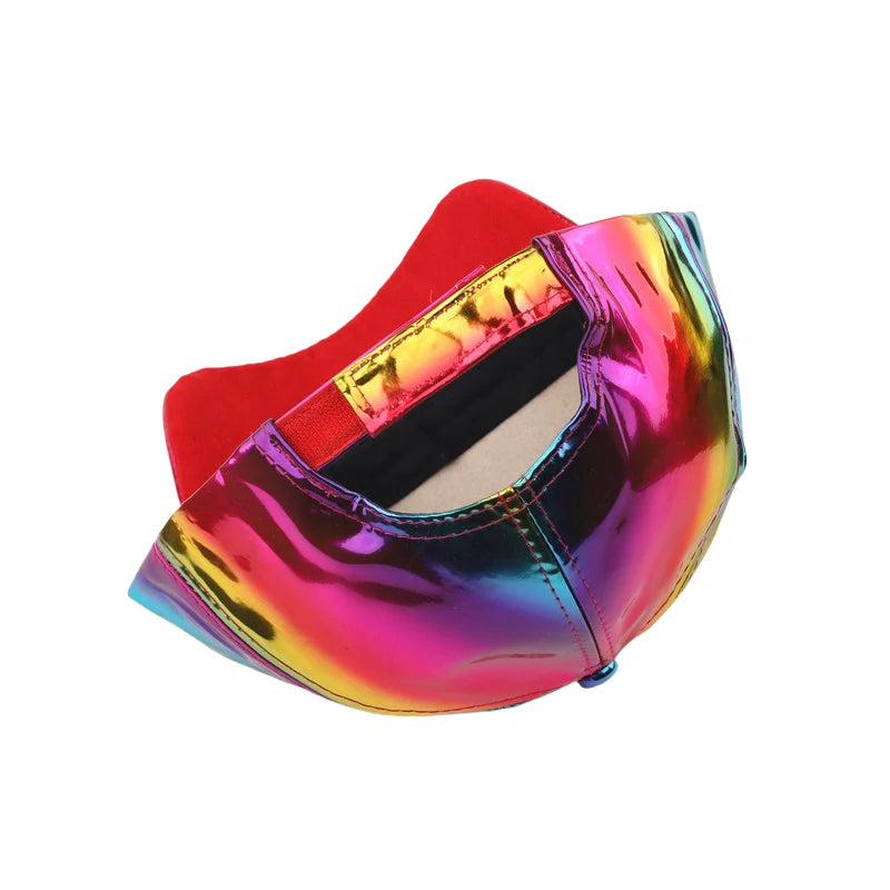 Unisex PU Rainbow Farbwechsel Baseballkappe | Fashion Erwachsenen Laser Hip Hop Baseballcap | Outdoor Freizeit Snapback Glänzende Party Kappe Kaufschwan®