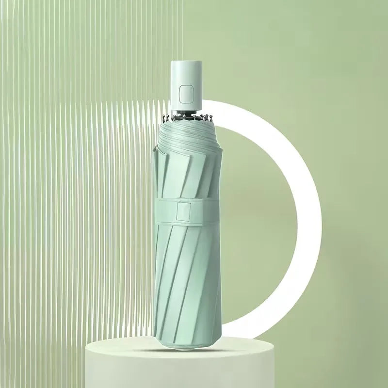 16-Streben Automatikschirm – Winddichter Doppel-Lagen Fiberglas-Rahmen, UPF Sonnenschutz, Tragbarer Minimalistischer Sonnenschutzschirm Kaufschwan® Hellgrün