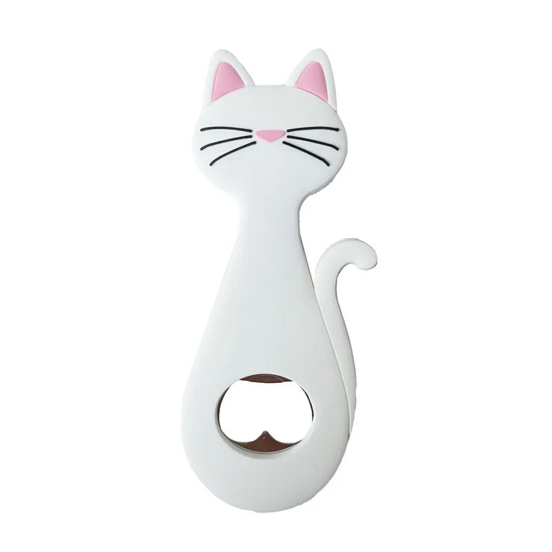 Süßer Katzen Flaschenöffner Magnet – Kühlschrank Dekoration Geschenk Kaufschwan® Weiß