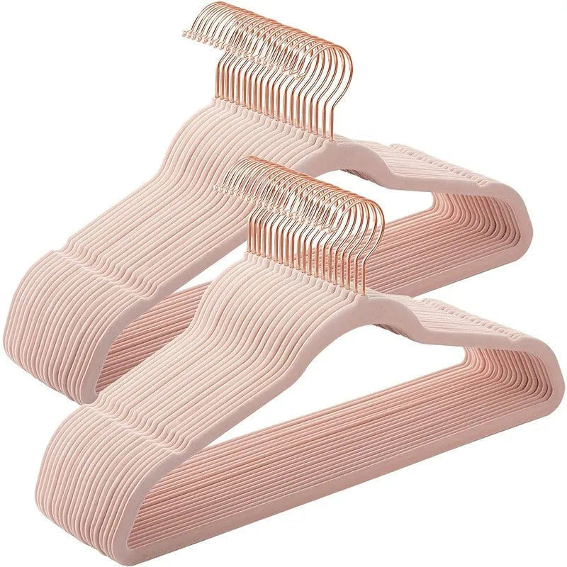 50er Set Kleiderbügel - Anti Rutsch Samt Kleiderbügel – Japanischer Stil für Kleider und Mäntel Kaufschwan®