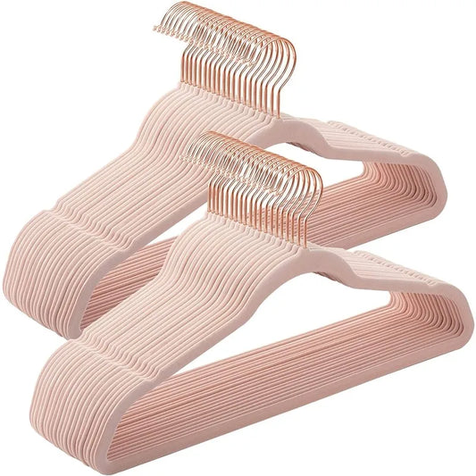50er Set Kleiderbügel - Anti Rutsch Samt Kleiderbügel – Japanischer Stil für Kleider und Mäntel Kaufschwan®