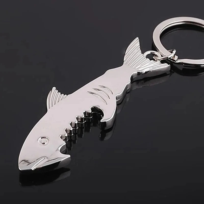 Hai Flaschenöffner Schlüsselanhänger – Silber Zinklegierung Bar Werkzeug Geschenk Kaufschwan®