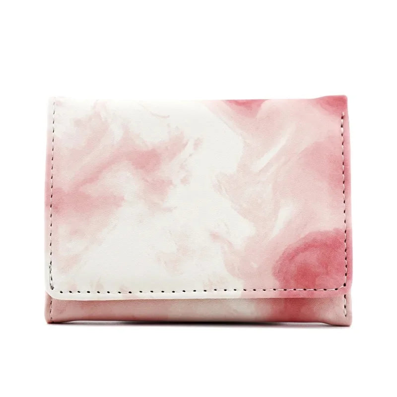 Damen Faltbare Kurzgeldbörse – Einfaches Tri-Fold Design | PU Leder Mini Geldtasche mit Kartenfächern & Münzfach für Studentinnen Kaufschwan® Rosa
