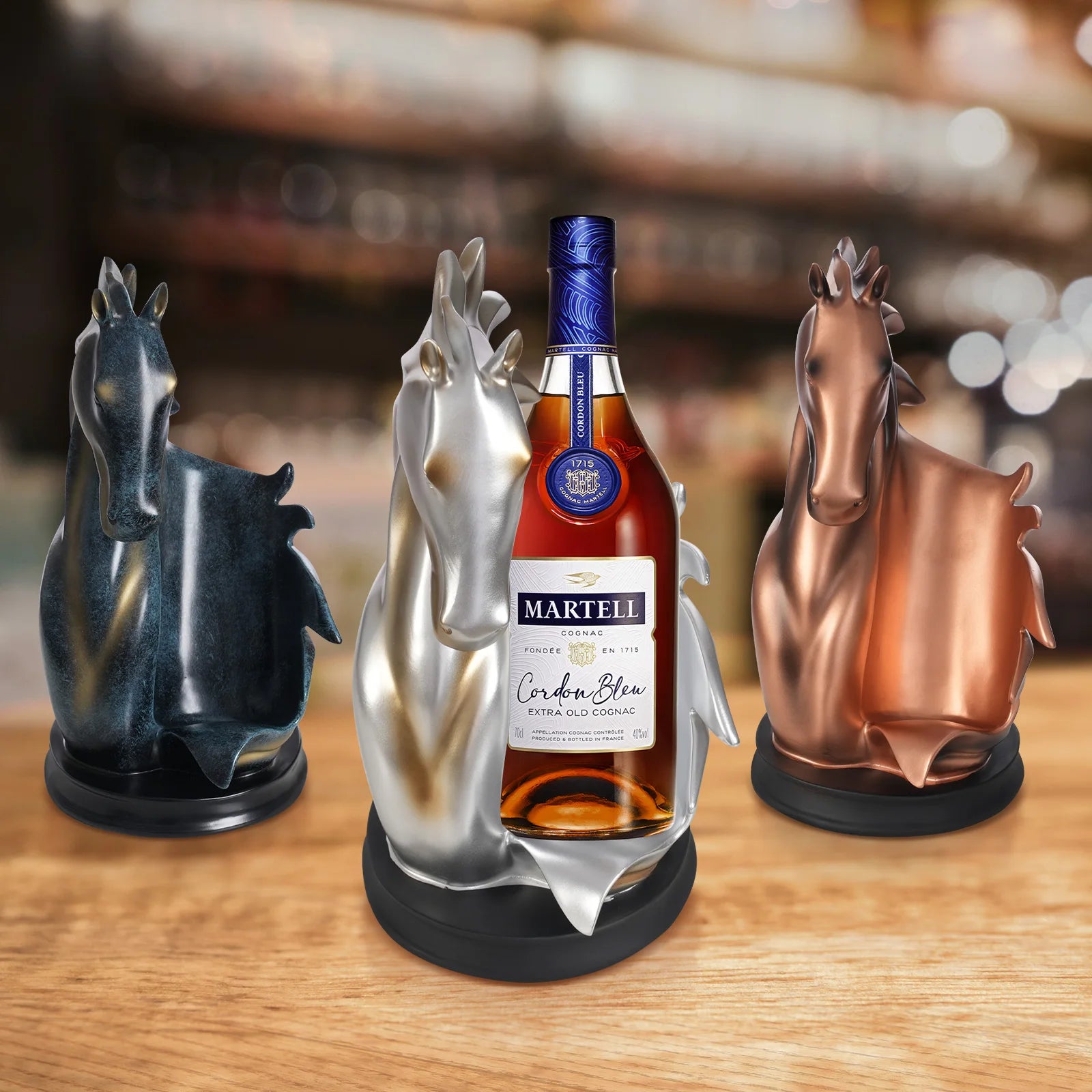 Pferdeskulptur Weinflaschenhalter – Eleganter Flaschenständer | Multifunktionaler Weinregal & Wohn-Deko Halter Kaufschwan®