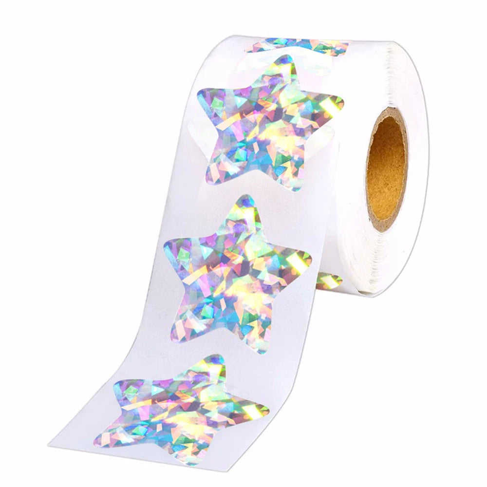 50–500 Stück Silberne Folien-Sternaufkleber – Holografische Belohnungs-Sticker für Kinder, Lehrer & Bastelarbeiten | Glänzende Sterne für Dekoration & Unterricht Kaufschwan®