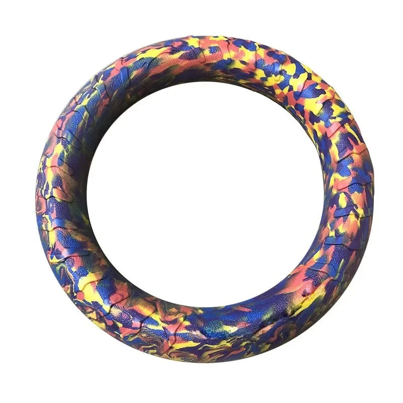 EVA Hund Trainingsring – Schwimmender Wurf- und Ziehring für Hunde Kaufschwan® Bunt 18cm