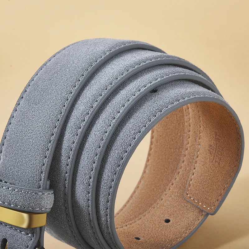 Luxus Wildledergürtel aus Rindsleder für Damen – Vintage Stil mit Goldschnalle | 3,5 cm Breiter Taillengürtel für Kleider & Jeans Kaufschwan®