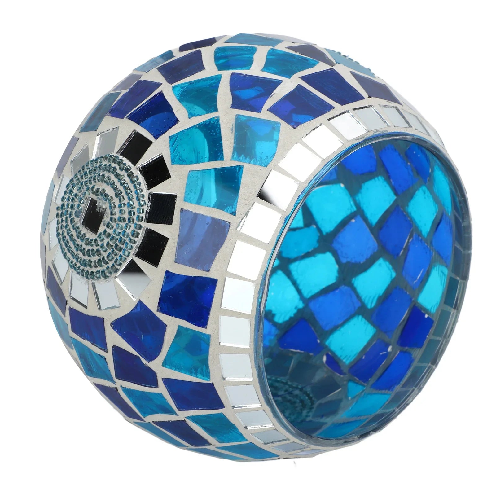 Teelicht Kerzenhalter – Europäischer Blau-Ozean Stil Mosaik Glas Kerzenständer für Zuhause & Party Dekoration Kaufschwan®