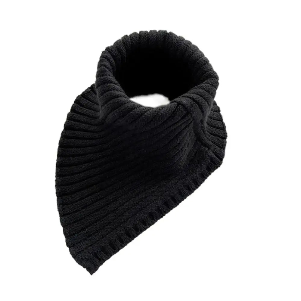 Abnehmbarer Winter Schal – Winddichter Gestrickter Fake Rollkragen für Damen | Warmer Halswärmer für Kaltes Wetter Kaufschwan® Schwarz