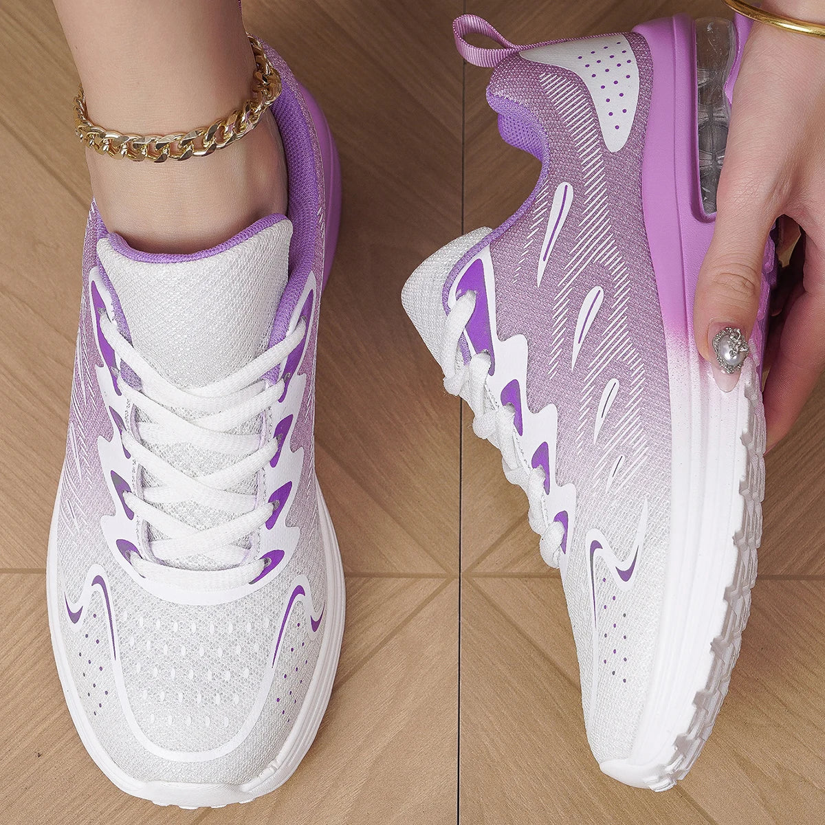 Damen Cushion Sneaker – Modische Walkingschuhe | Atmungsaktive Mesh Tennisschuhe & Sportschuhe Kaufschwan®