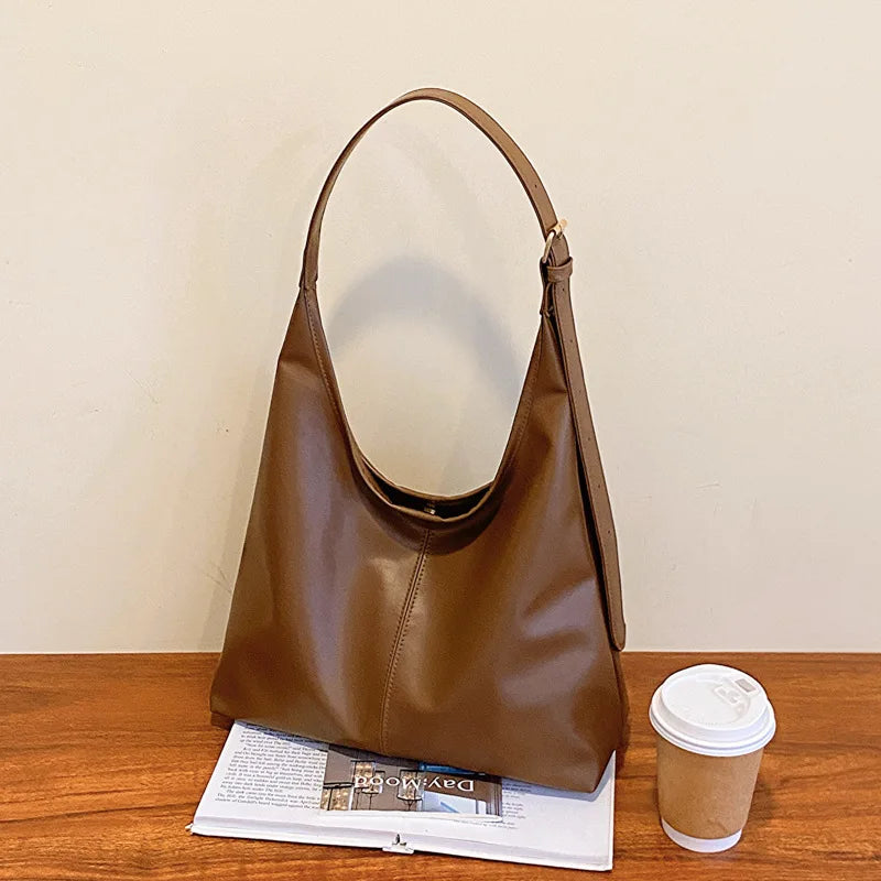 Große Damen Tote Tasche für Eine Schulter – Lässige & Vielseitige Crossbody Handtasche | Modische Schlichte City Tasche