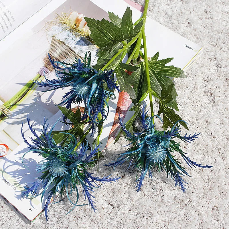 Realistisch aussehender Beerenzweig – Künstliche Blumen für Hochzeit, Weihnachten & Herbstdekoration | Kunstzweige für Wohn- & Eventdeko Kaufschwan® Blau