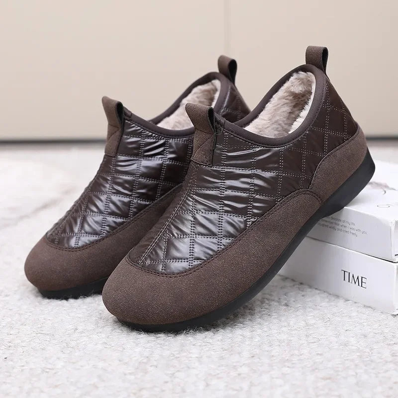 Damen Winter Schneestiefel – Wasserdicht & Rutschfest | Warme Kunstfell Gefütterte Baumwollschuhe im Koreanischen Stil Kaufschwan® Braun 35