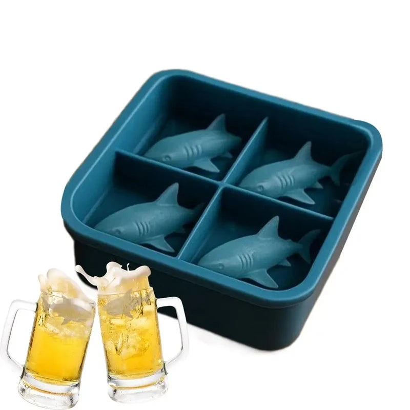 3D Hai Eiswürfelform aus Silikon – Für Whiskey, Cocktails & Getränke Kaufschwan®