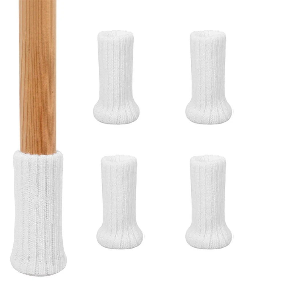 4/8/24 Stück Gestrickte Möbelbein Socken – Stuhlbein Bodenschutz & Möbelkappen | Kratzschutz Stuhlbeinüberzüge für Kommoden & Möbel Kaufschwan® Weiß-4 Stück