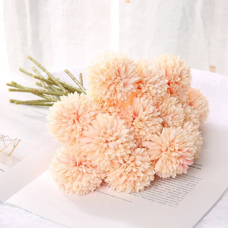 5 Stück Künstliche Hortensien – Realistischer Blumenstrauß für Zuhause, Schlafzimmer & Hochzeitsdekoration Kaufschwan® Hellorange 5 Stück