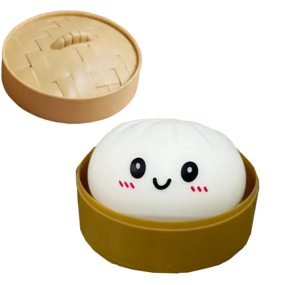 Niedliches Buntes Dumpling-Squishy – Weiches Slow-Rising Brötchen-Knautsch-, Fidget- & Sensorikspielzeug zum Stressabbau für Kinder und Erwachsene